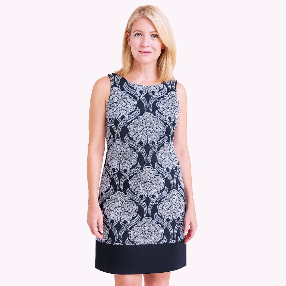 Maggy London Black and White Sleeveless Sheath Dress Size 6P, 6 Petite - Picture 1 of 5